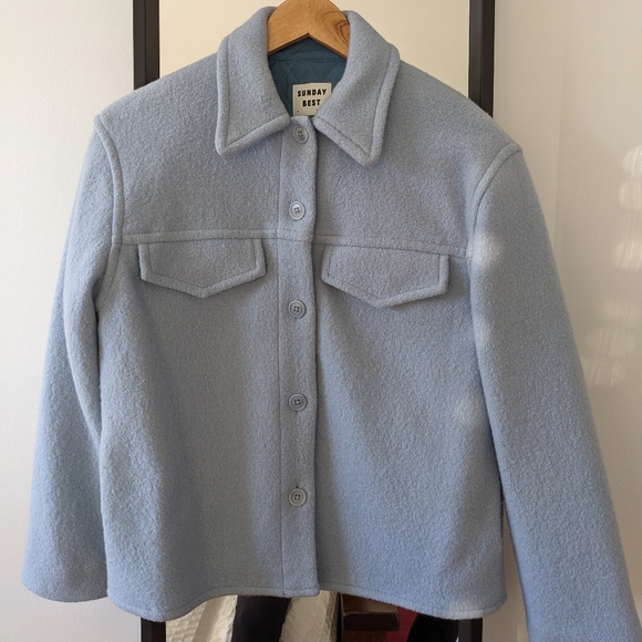 Aritzia Sunday Best Sky Shirt Jacket - Picture 2 of 4